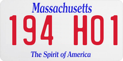 MA license plate 194HO1