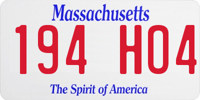 MA license plate 194HO4