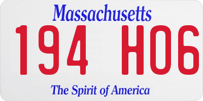 MA license plate 194HO6