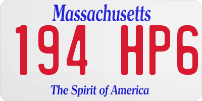 MA license plate 194HP6