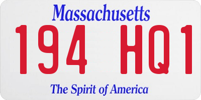 MA license plate 194HQ1