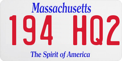 MA license plate 194HQ2