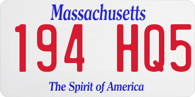 MA license plate 194HQ5
