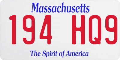 MA license plate 194HQ9