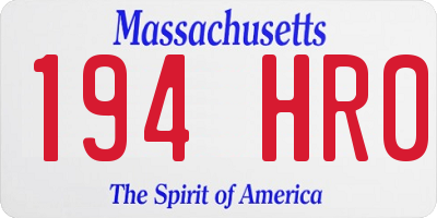 MA license plate 194HR0