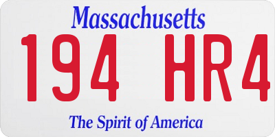 MA license plate 194HR4