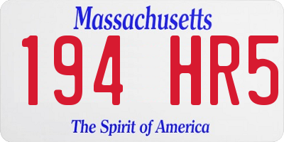 MA license plate 194HR5
