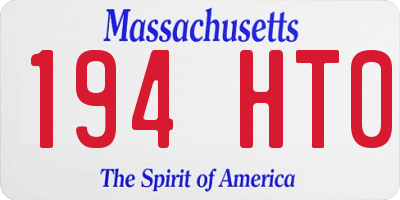 MA license plate 194HT0