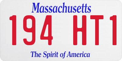 MA license plate 194HT1