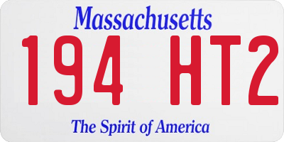 MA license plate 194HT2