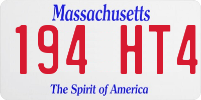 MA license plate 194HT4