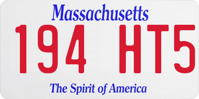 MA license plate 194HT5