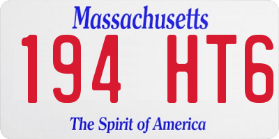 MA license plate 194HT6