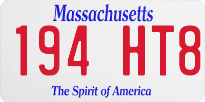 MA license plate 194HT8