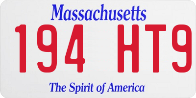 MA license plate 194HT9