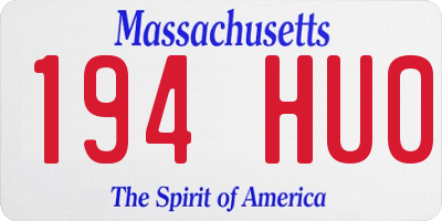 MA license plate 194HU0