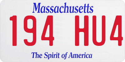 MA license plate 194HU4