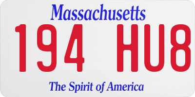 MA license plate 194HU8