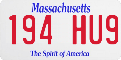 MA license plate 194HU9