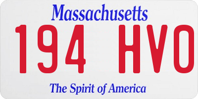 MA license plate 194HV0