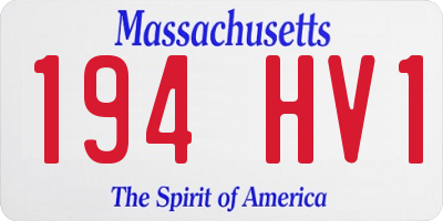 MA license plate 194HV1