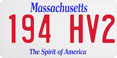 MA license plate 194HV2