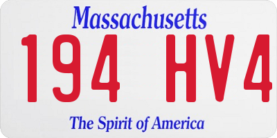 MA license plate 194HV4