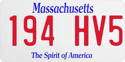 MA license plate 194HV5