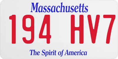 MA license plate 194HV7