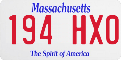 MA license plate 194HX0