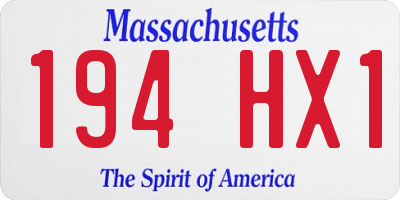 MA license plate 194HX1