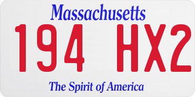MA license plate 194HX2