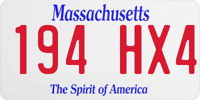 MA license plate 194HX4