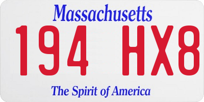 MA license plate 194HX8