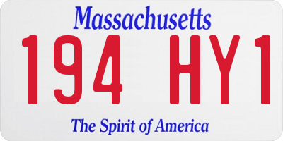 MA license plate 194HY1