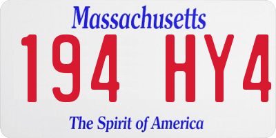 MA license plate 194HY4