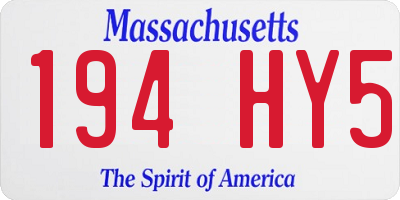 MA license plate 194HY5