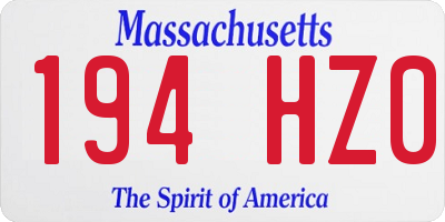 MA license plate 194HZ0