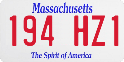 MA license plate 194HZ1