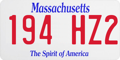 MA license plate 194HZ2