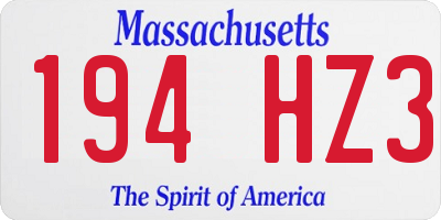 MA license plate 194HZ3