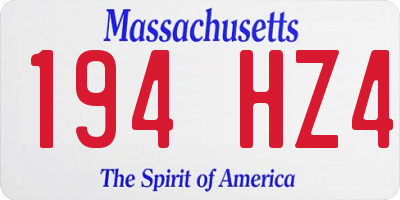 MA license plate 194HZ4