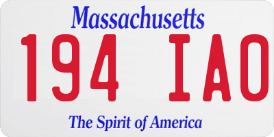 MA license plate 194IA0