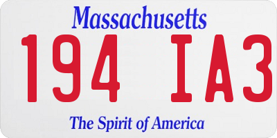 MA license plate 194IA3