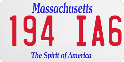 MA license plate 194IA6