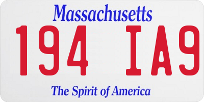 MA license plate 194IA9