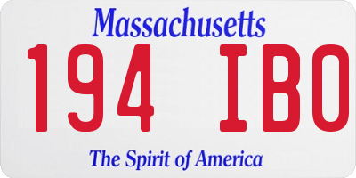 MA license plate 194IB0
