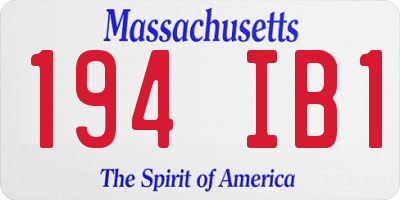 MA license plate 194IB1