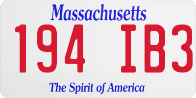 MA license plate 194IB3