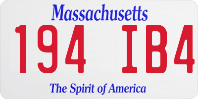 MA license plate 194IB4